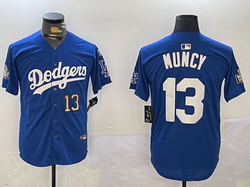Men Los Angeles Dodgers 13 Muncy Blue Game 2024 Nike MLB Jersey style 11202